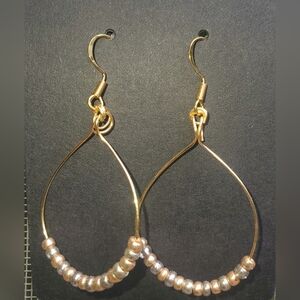 Gold hoop earrings With gold and silver balls